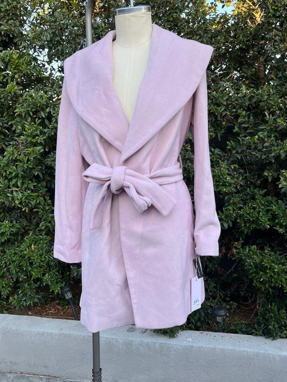 New With Tags Rachel Parcell Pink Wool Belted Peacoat Women’s Small